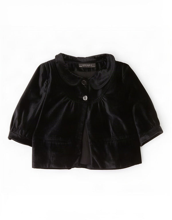 Jaqueta Bolero feminina Zara manga 3/4 Reino Unido 16 grande viscose azul marinho
