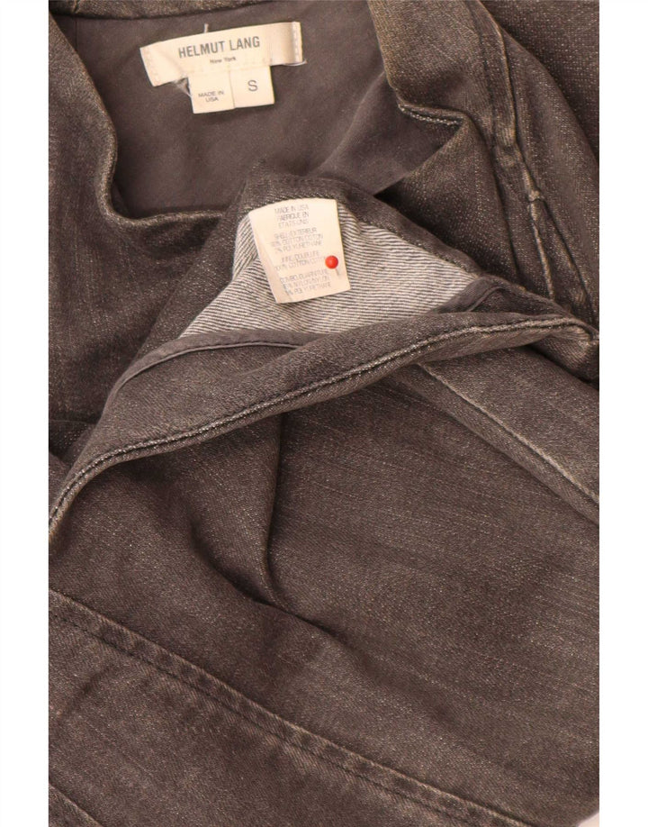 Helmut Lang Damen Asymetrische Bikerjacke UK 10 Small Grau Farbblock