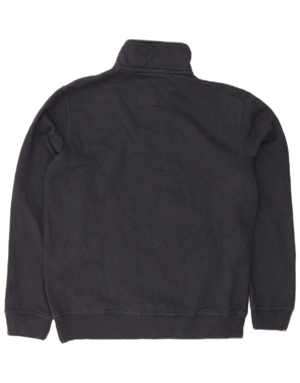 Crew Clothing Sweat-shirt à col zippé pour homme en coton bleu marine moyen