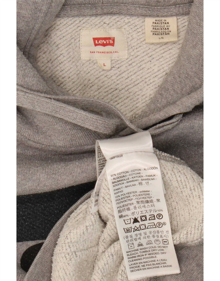 Levi's Grafisk hættetrøje til mænd, stor grå bomuld