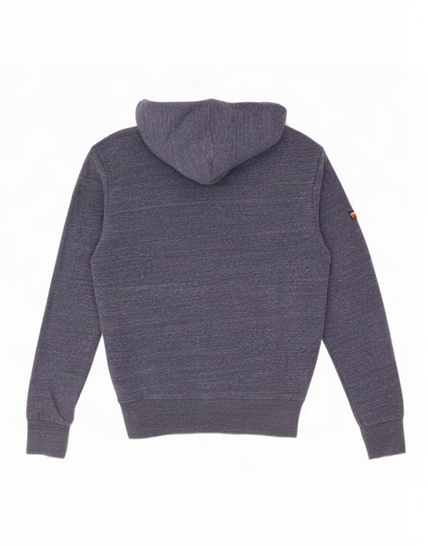 Superdry Mens Graphic Hoodie Jumper Medium Navy Blue Flecked Cotton