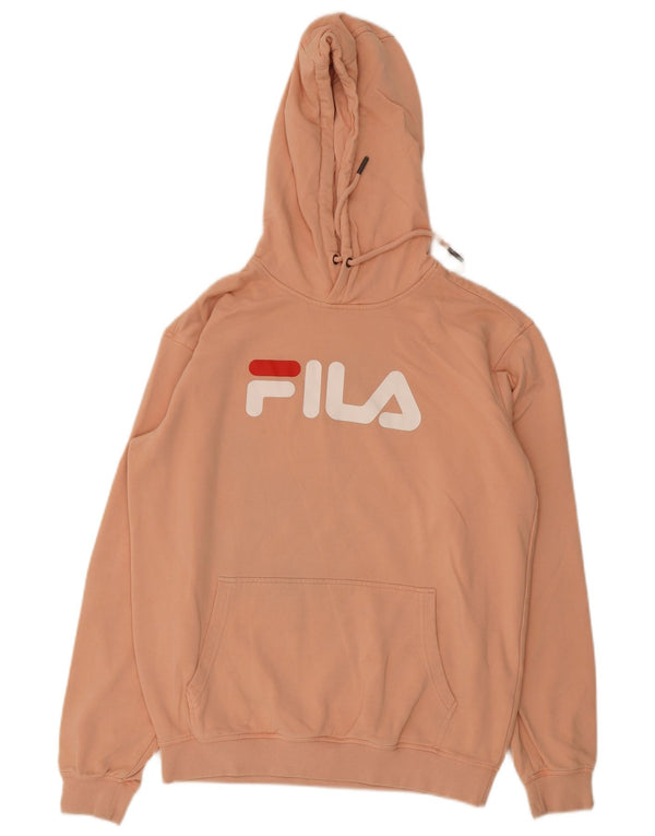 Fila Mens Graphic Hoodie Jumper Medium Pink Cotton