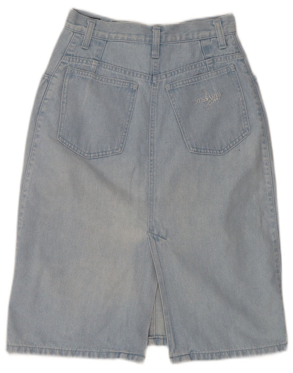Trussardi Womens Denim Skirt W24 XS Blue