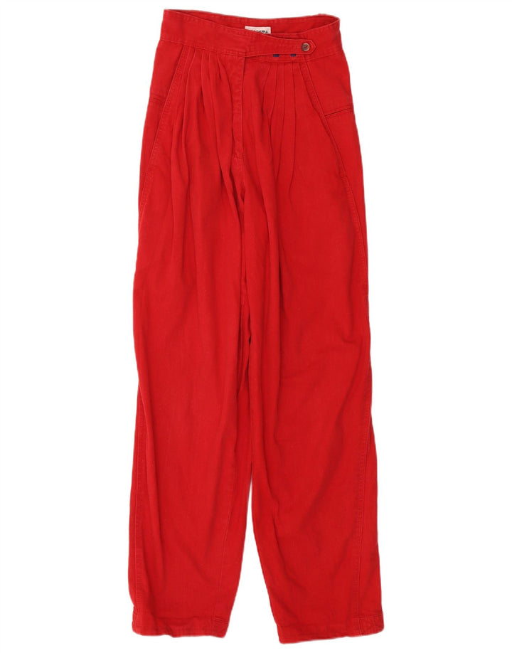 Vintage Womens Pegged Casual Trousers W24 L29 Red