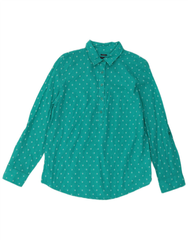 Tommy Hilfiger Dame Pullover Shirt UK 14 Medium Turkis Geometric