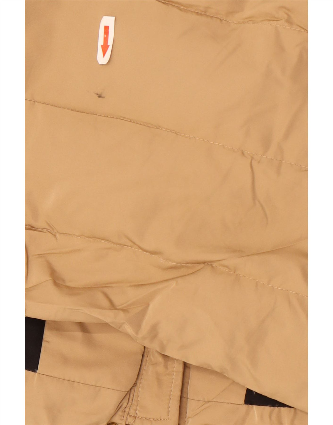 Zara Mujer Abrigo Acolchado Con Capucha UK 44 Poliéster Beige Medio