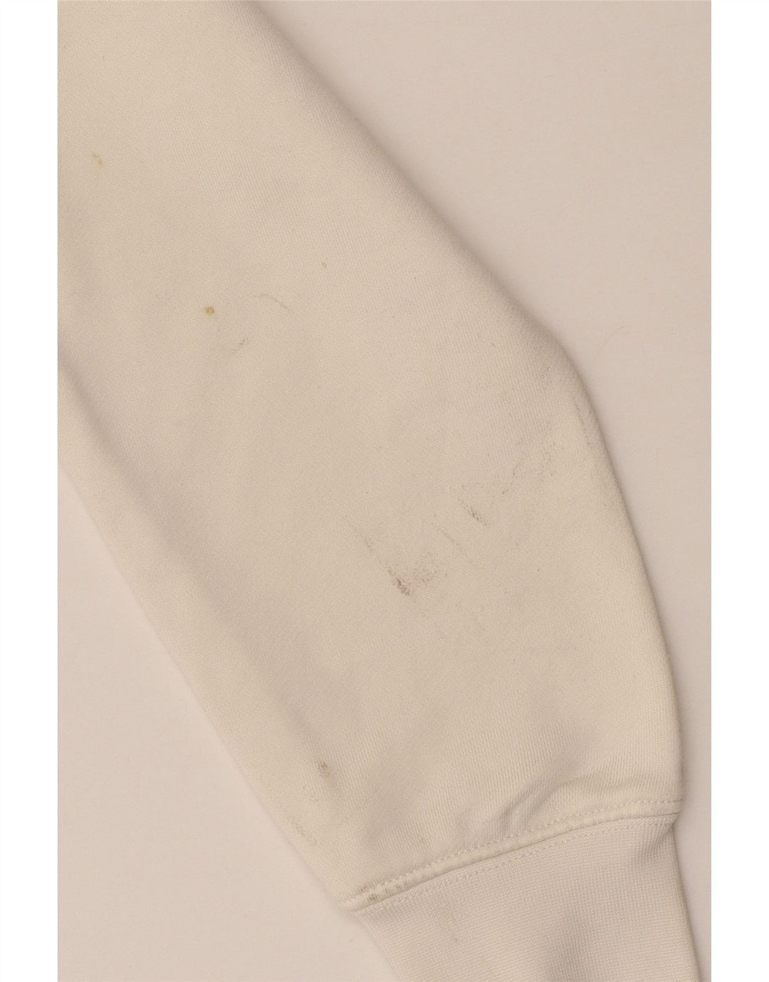 Guess Womens Crop Graphic Sweatshirt Jumper UK 10 Small Off White Polyamide