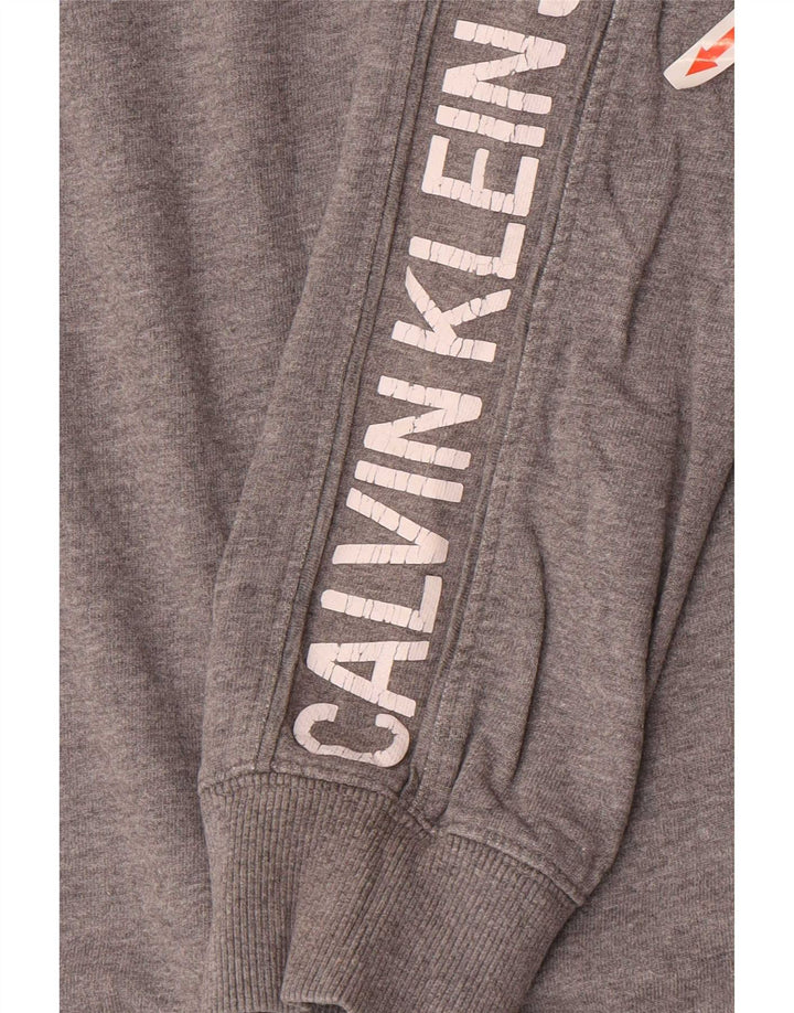 Calvin Klein Jeans Herre Grafisk Sweatshirt Jumper Medium Grå Bomuld