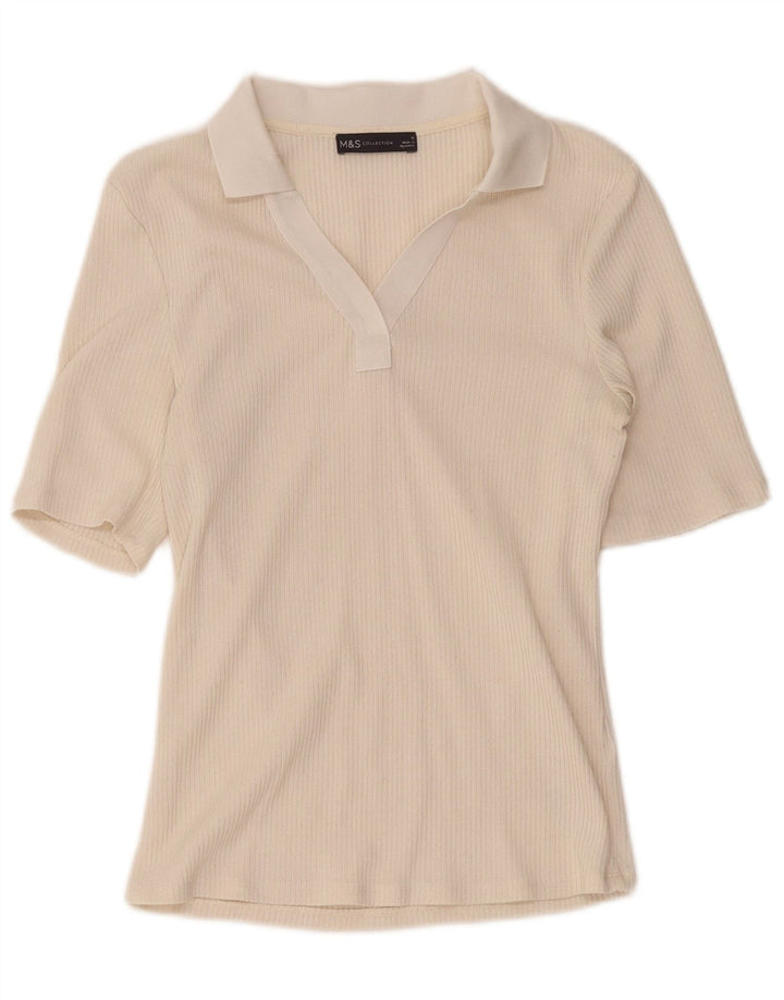 Polo da donna Marks & Spencer UK 12 Poliestere beige medio