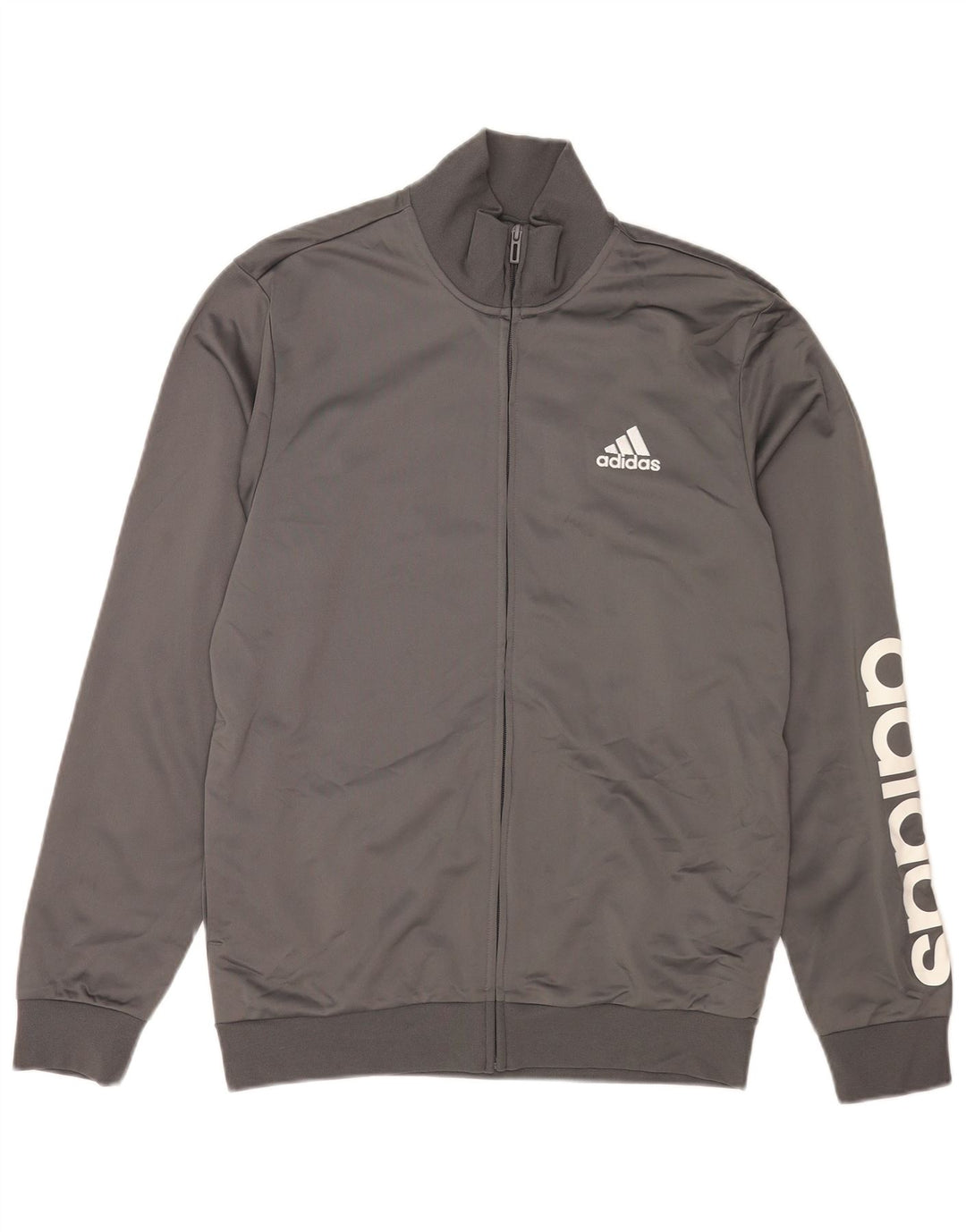 Jachetă de top pentru trening grafic Adidas pentru bărbați UK 40/42 Poliester mediu gri