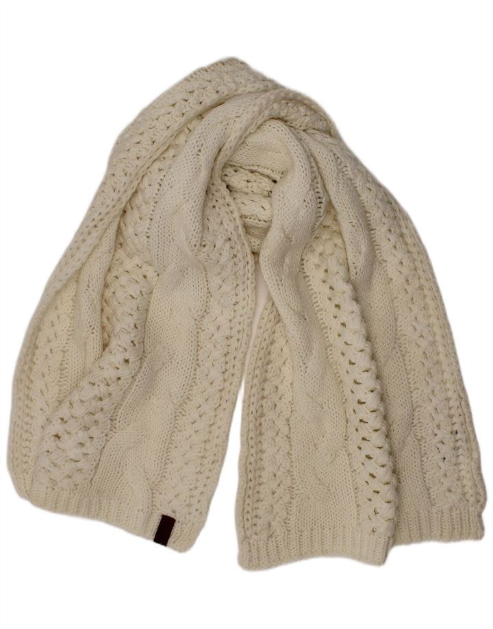 Superdry Womens Knit Rectangle Scarf One Size Off White Acrylic
