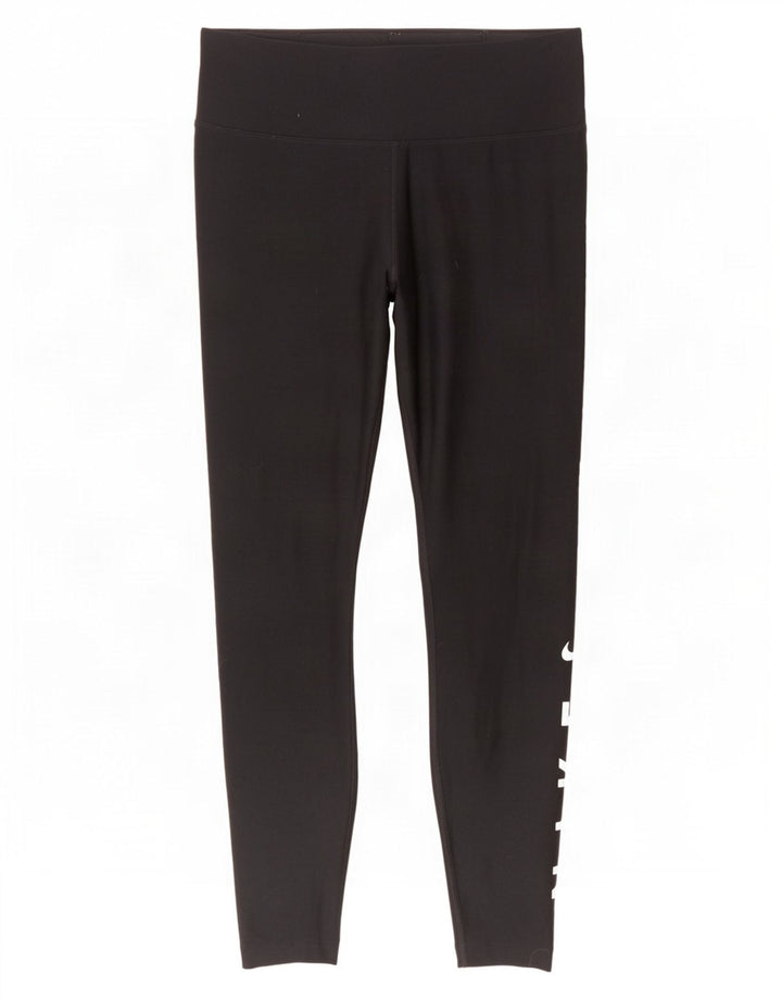 Leggings Nike Dri Fit Graphic pentru femei UK 14 Poliester mediu negru