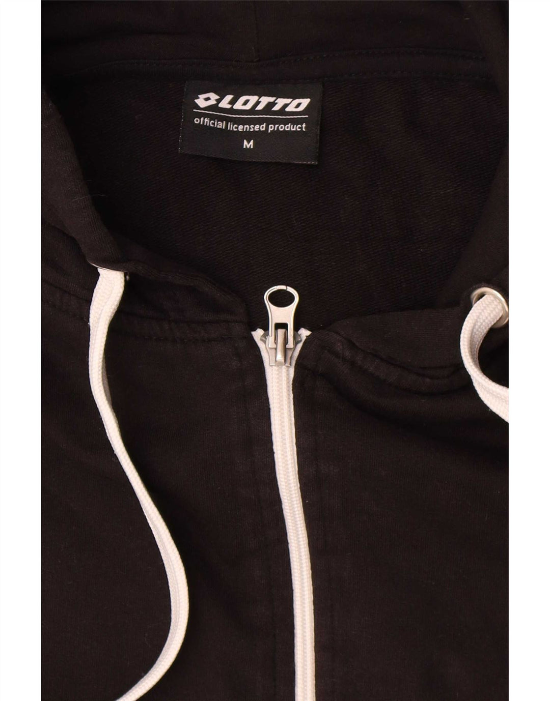 Lotto Mens Zip Hoodie Sweater Medium Black Cotton