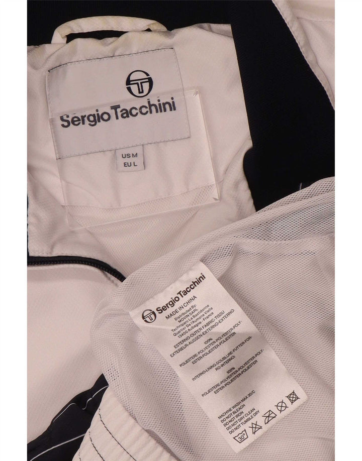Sergio Tacchini Mens Tracksuit Top Jacket Medium White Colourblock