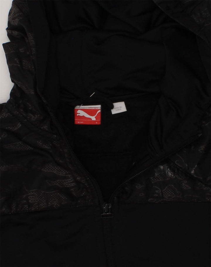 PUMA Boys Hooded Tracksuit Top Jacket 13-14 Years Small  Black Camouflage | Vintage Puma | Thrift | Second-Hand Puma | Used Clothing | Messina Hembry 