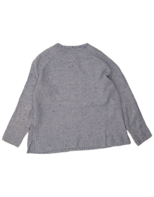 Marks & Spencer Dame Boat Neck Jumper Sweater UK 14 Medium Blue Flecked