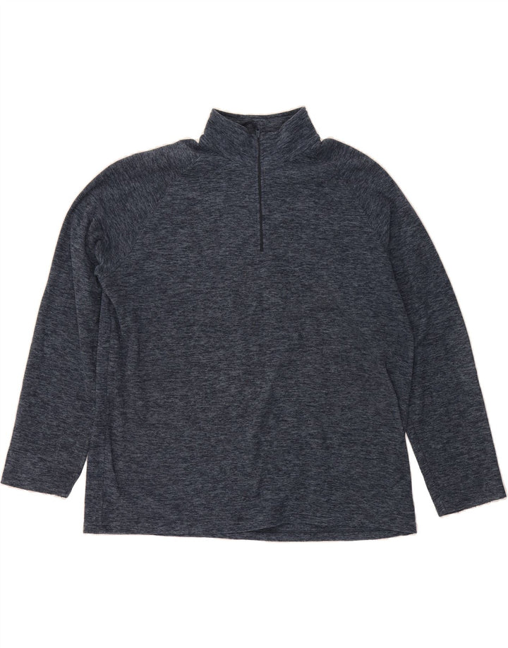 MOUNTAIN WAREHOUSE Mens Zip Neck Fleece Jumper 2XL Navy Blue Polyester Vintage Mountain Warehouse and Second-Hand Mountain Warehouse from Messina Hembry 