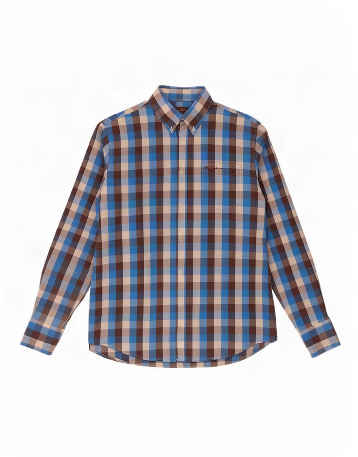 Ανδρικό πουκάμισο Ben Sherman XL Blue Gingham Cotton