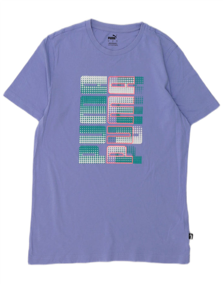 Puma Mens Graphic T-Shirt Top Small Purple Cotton