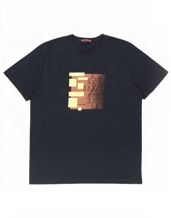 Pierre Cardin Mens Graphic T-Shirt Top 2XL Navy Blue Cotton