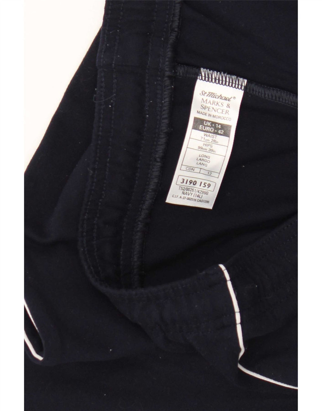 Marks & Spencer Womens Tracksuit Trousers UK 14 Large  Navy Blue Polyamide