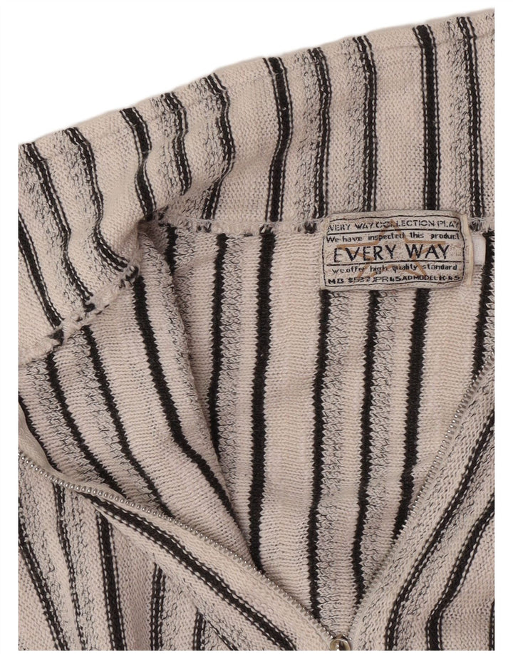 Vintage herre polo hals sweater mellem hvid stribet