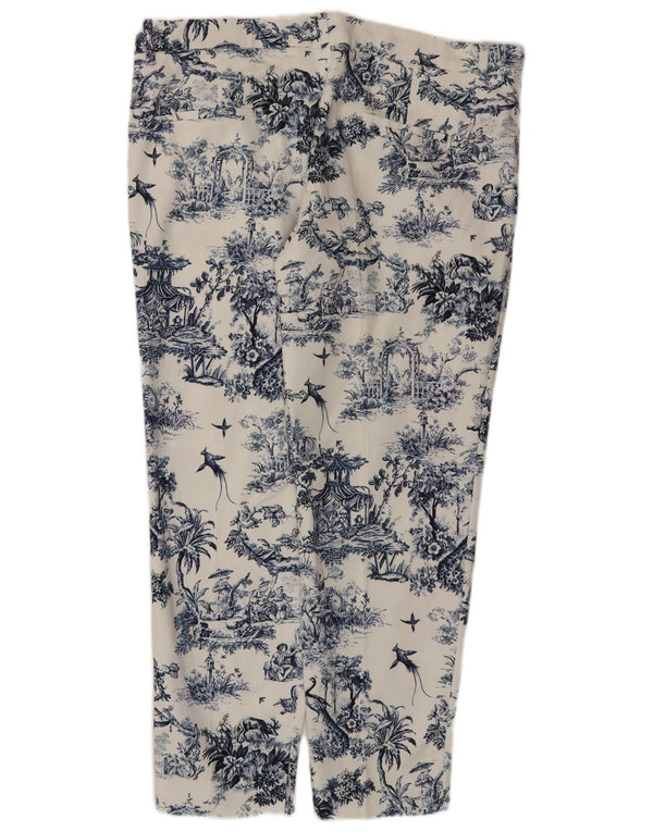 Zara Womens Fairy Tale Chino Trousers EU 44 Large W34 L27 White Floral