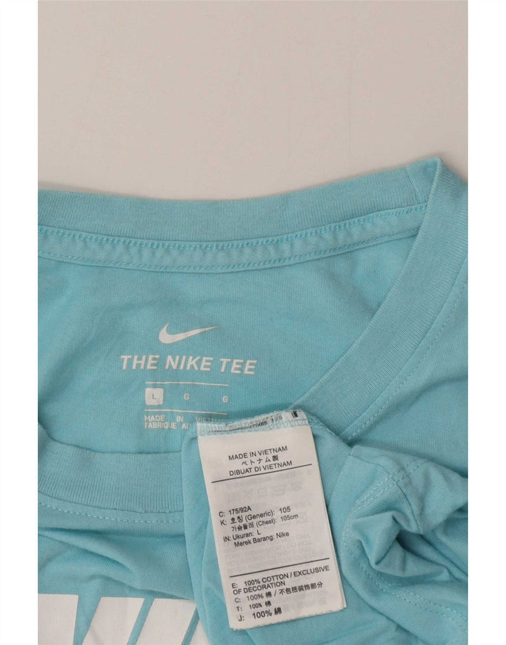 Nike T-shirt top til mænd, stor blå bomuld