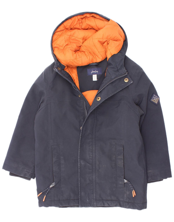 Joules Boys Hooded Padded Jacket 4-5 Years Navy Blue Polyester