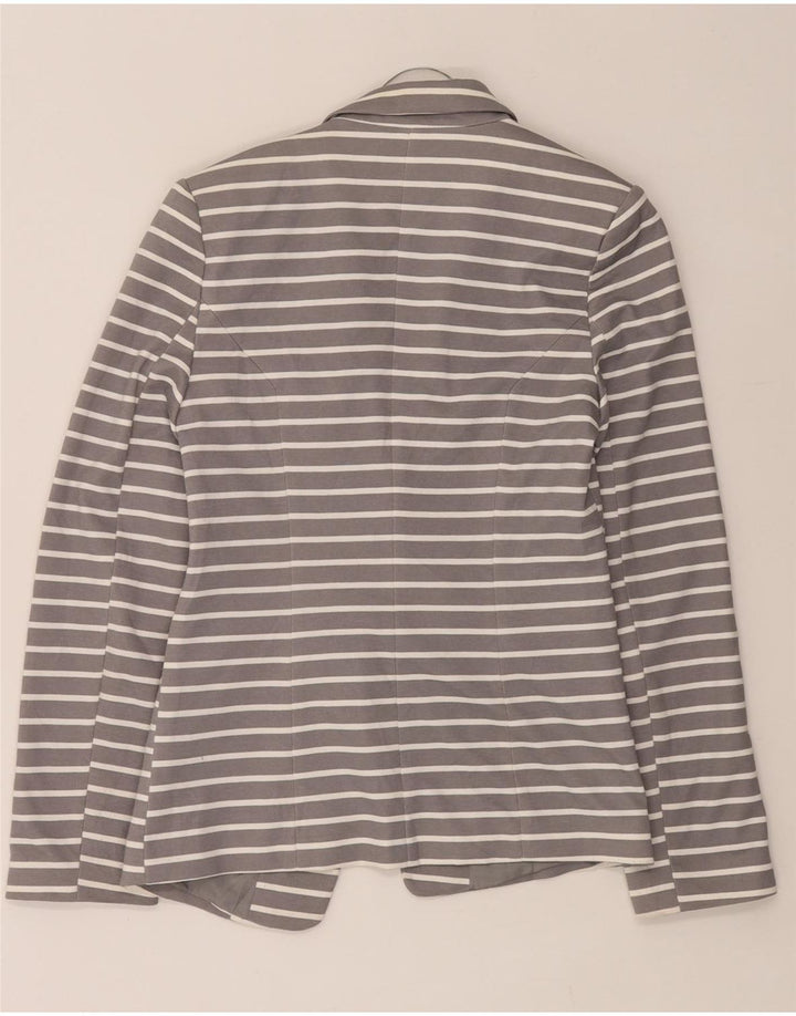 Oasis Womens Open Blazer Jacket UK 8 Small  Grey Striped Polyester