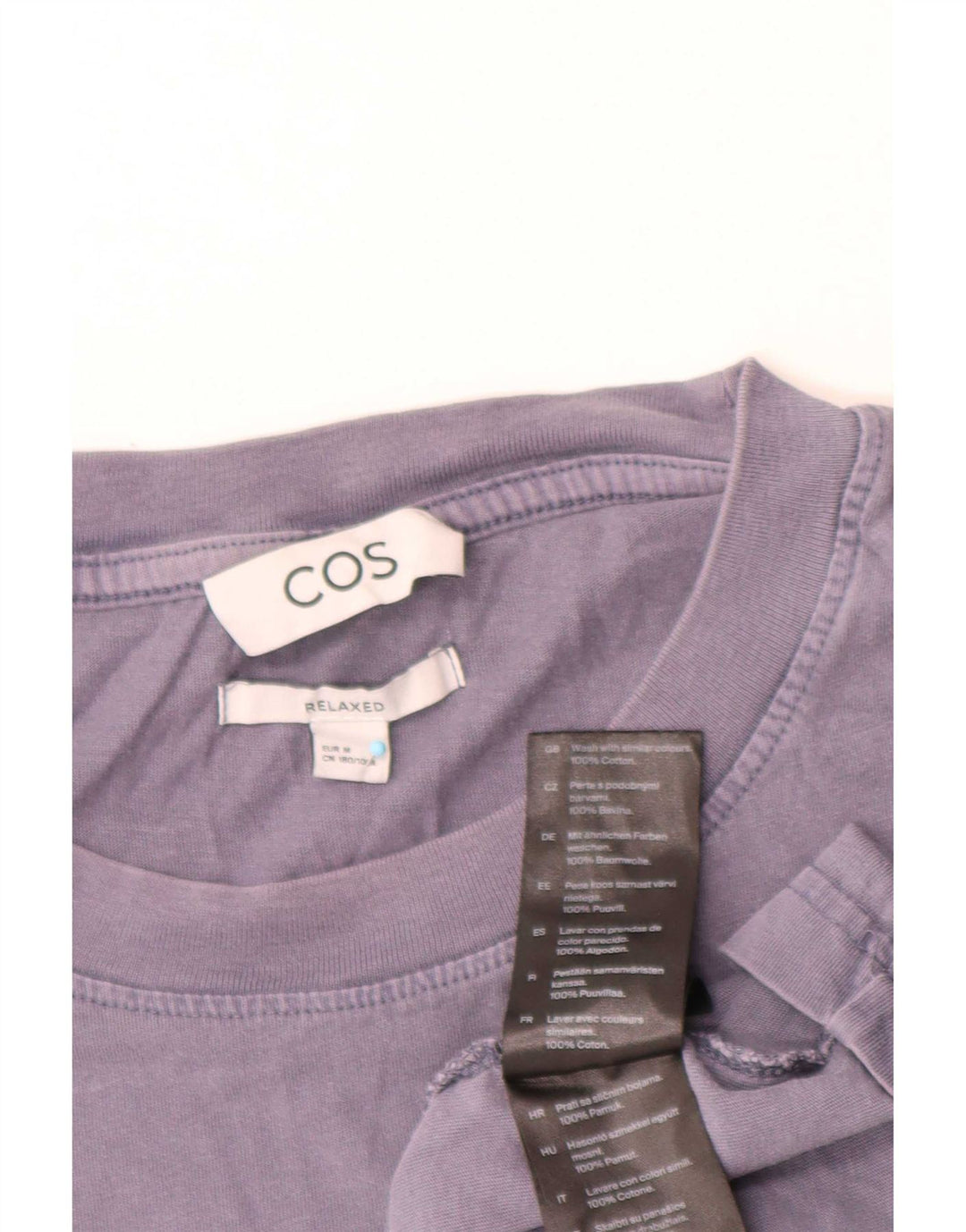 Cos Mens Relaxed Fit T-Shirt Top Medium Navy Blue Cotton