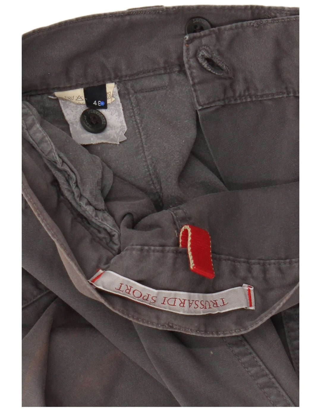 Trussardi Mens Straight Cargo Trousers IT 48 Medium W32 L32 Grey
