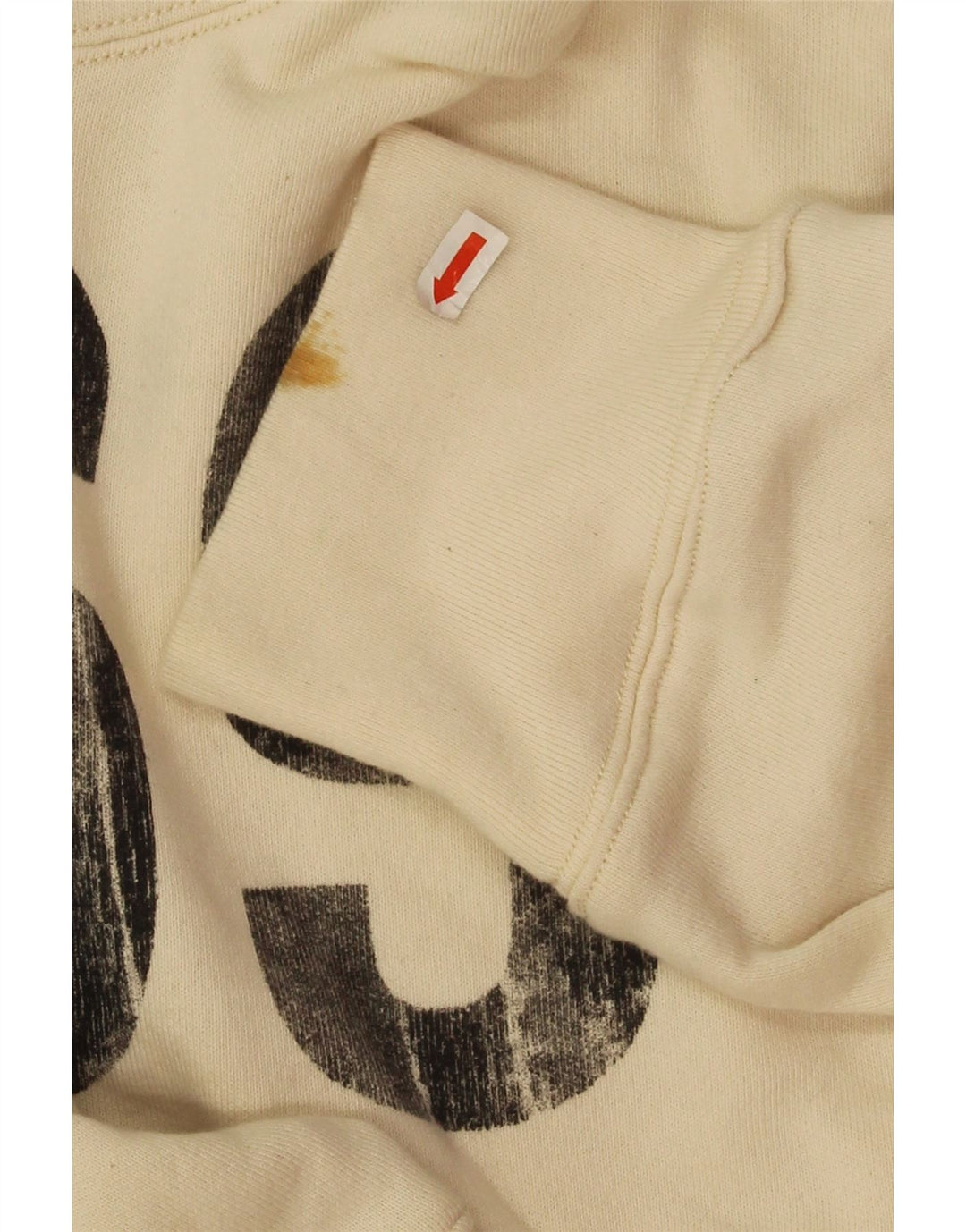 Gap Mens Graphic Hoodie Jumper Large Beige Cotton