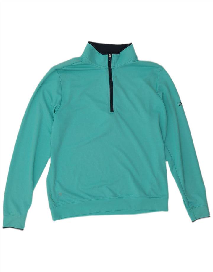 Adidas Haut de survêtement à col zippé pour homme Polyester Turquoise moyen