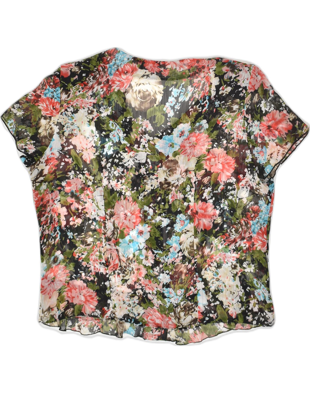 VINTAGE Womens Short Sleeve Shirt Blouse IT 46 Large Multicoloured Floral | Vintage Vintage | Thrift | Second-Hand Vintage | Used Clothing | Messina Hembry 