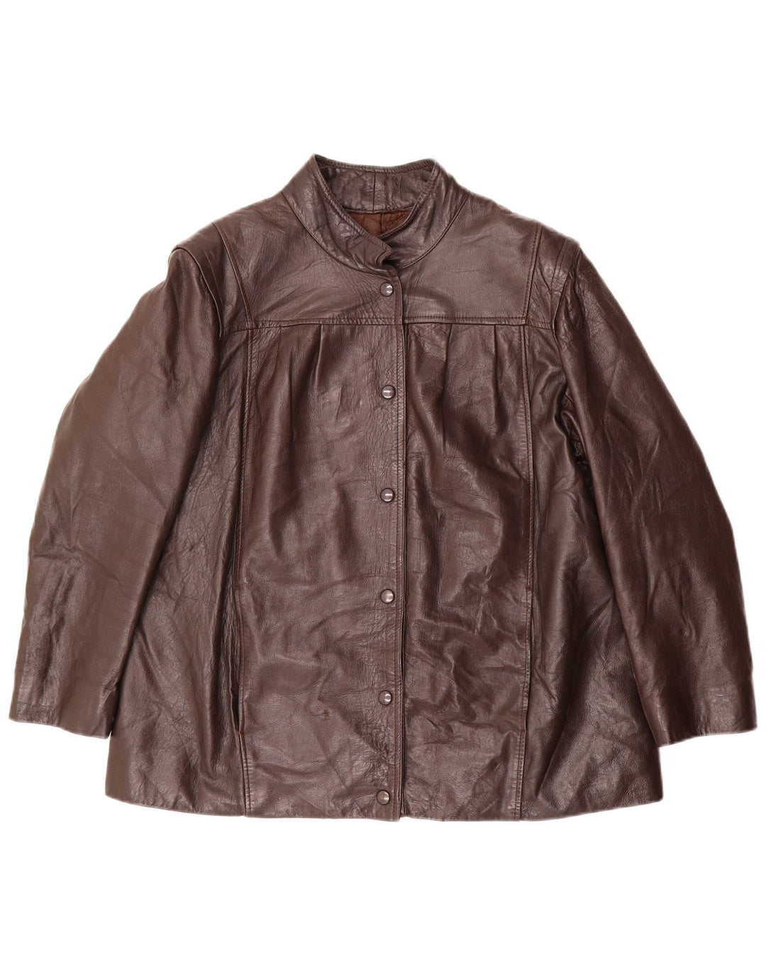 Vintage Womens Leather Jacket UK 18 XL Brown Leather