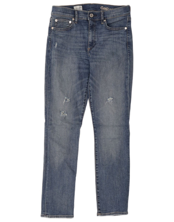 Jeans dritti slim invecchiati Gap da donna W28 L28 cotone blu