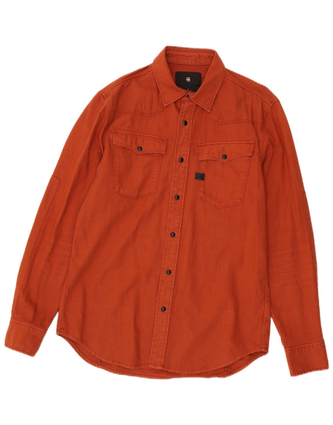 G-Star Mens Denim Shirt Medium Orange Cotton