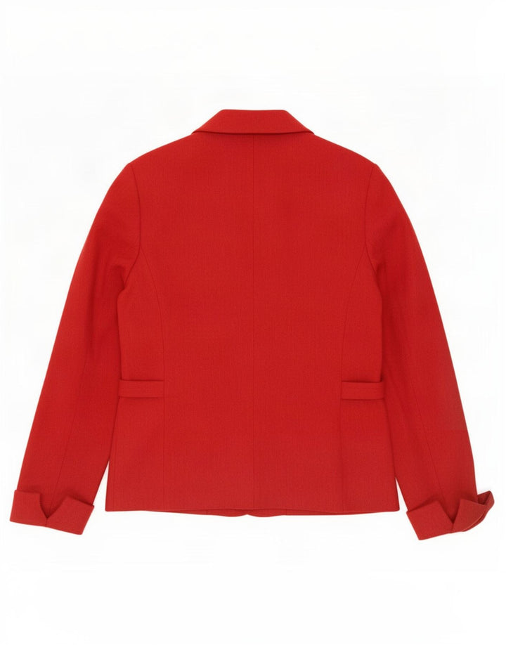 Frank Eden Womens 3 Button Blazer Jacket UK 14 Large Red Polyester