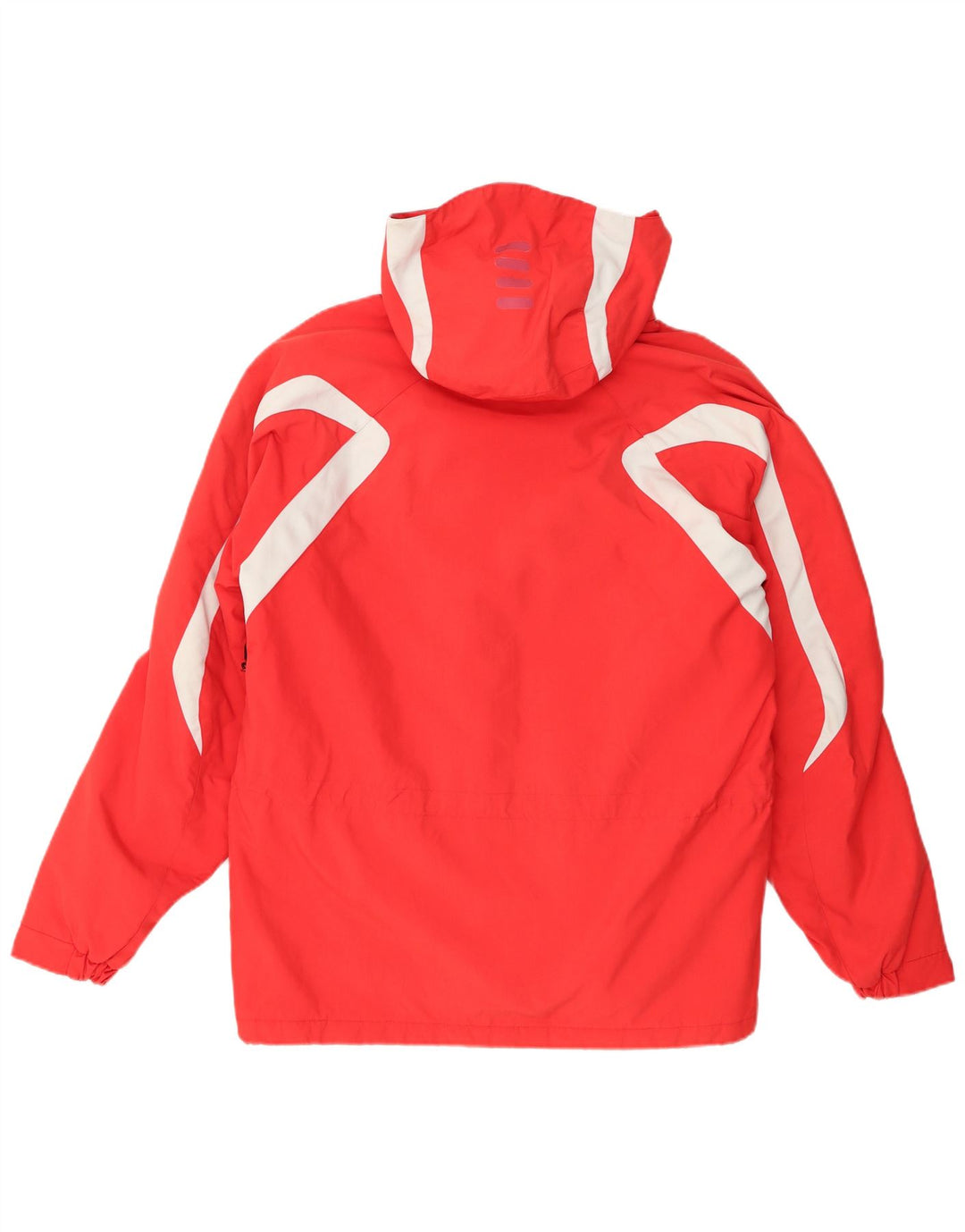 Fila Mens Hooded Ski Jacket UK 38 Medium Red Colourblock Nylon