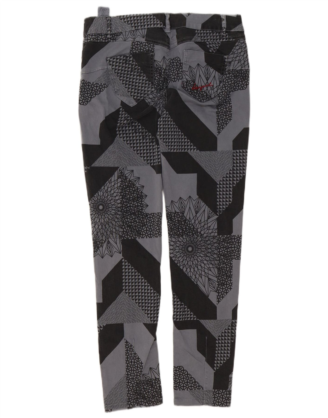 Pantaloni casual slim da donna Desigual W32 L29 cotone patchwork grigio
