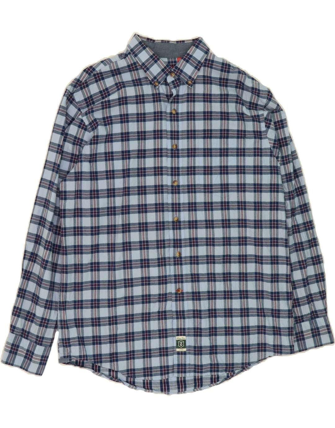 IZOD Mens Shirt Large Blue Check Cotton Vintage Izod and Second-Hand Izod from Messina Hembry 