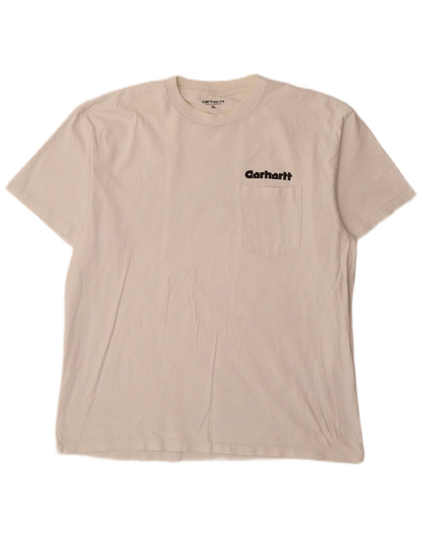 T-shirt grafica da uomo Carhartt Top XL in cotone bianco