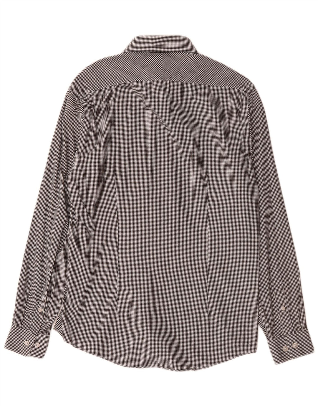 Calvin Klein Mens Slim Fit Shirt Size 39 15 1/2 Medium Grey Houndstooth