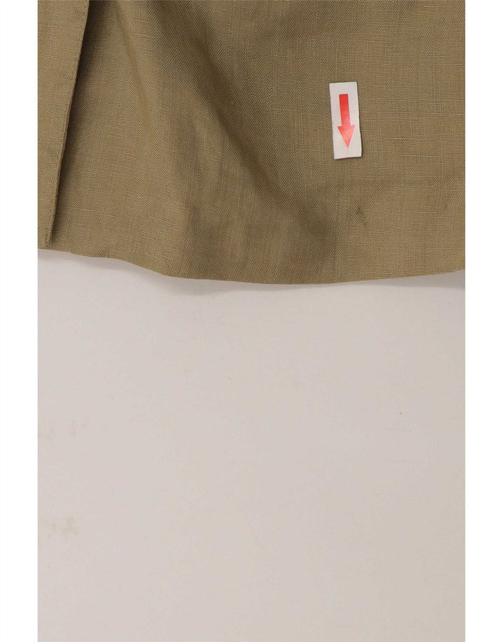 Sportmax Womens Double Breasted Blazer Jacket UK 12 Medium Green Linen