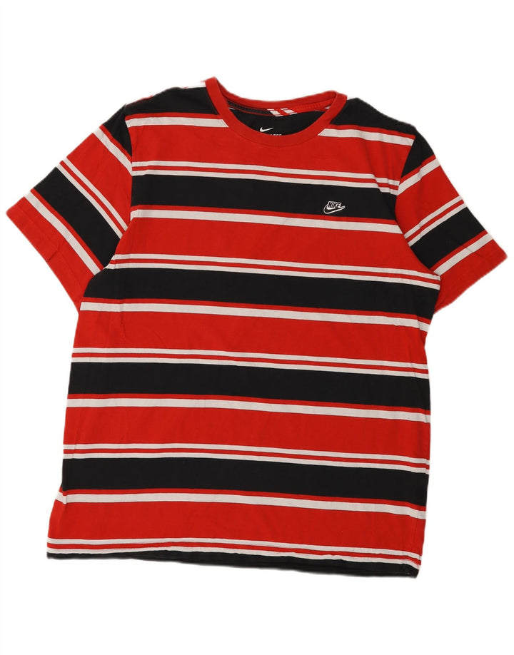 Nike Mens T-Shirt Top XL Red Striped Cotton