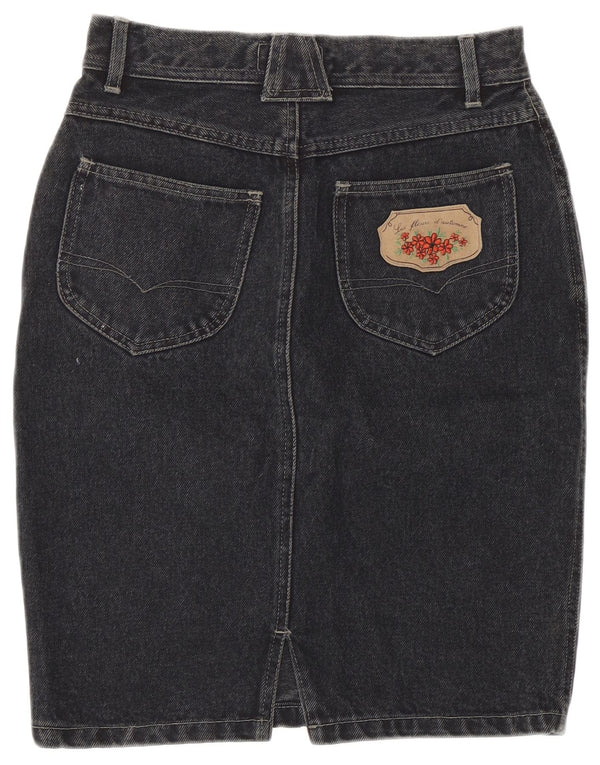 Vintage Damen Jeansrock Small W26 Grau