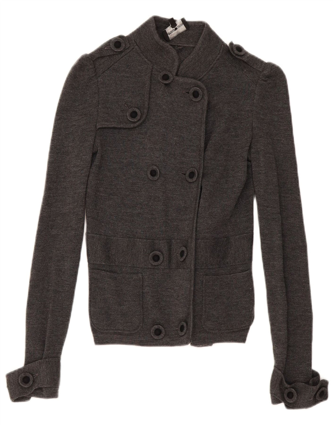 Zweireihiger Cardigan für Damen von Armani IT 38 XS Graue Wolle