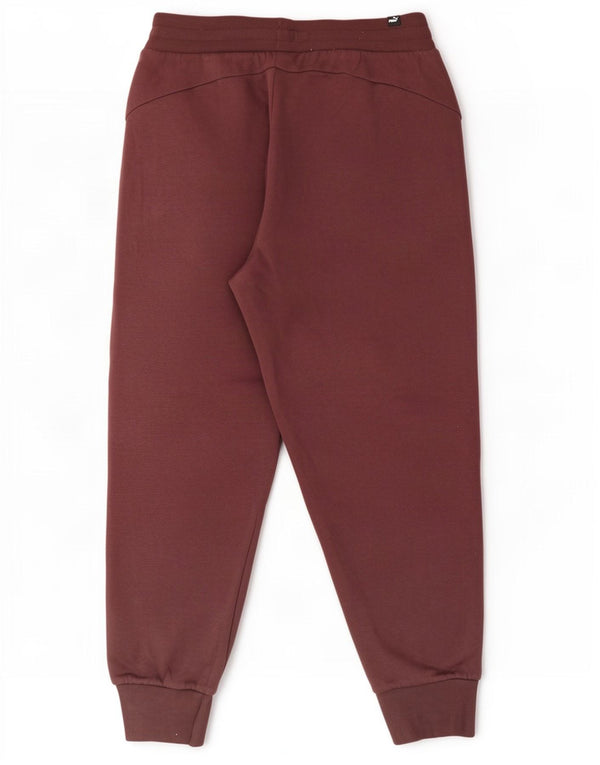 Puma Womens Tracksuit Trousers Joggers UK 14 Large Burgundy Cotton