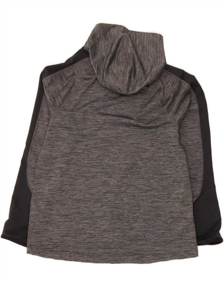UNDER ARMOUR Mens Hooded Top Long Sleeve Small Grey Colourblock Polyester Vintage Under Armour and Second-Hand Under Armour from Messina Hembry 